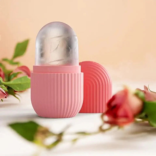 Silicone Capsule Ice Massager, Face Beauty Lifting Tool, Contouring Acne Eye Skin Educe Massager Roller, Silicone Freezing Beauty Swelling Face Massager Moisturizing Washable Oven Icing Mould